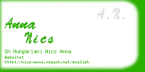 anna nics business card